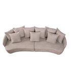 Sofá 4 Lugares Orgânico Coral 96x284x112 Cm Cinza Mescla