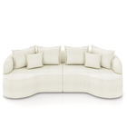 Sofá 4 Lugares Orgânico Living 250cm Mersa Bouclê Bege K01 -