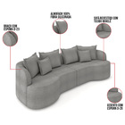 Sofá 4 Lugares Orgânico Living 250cm Mersa Bouclê Cinza K01 -