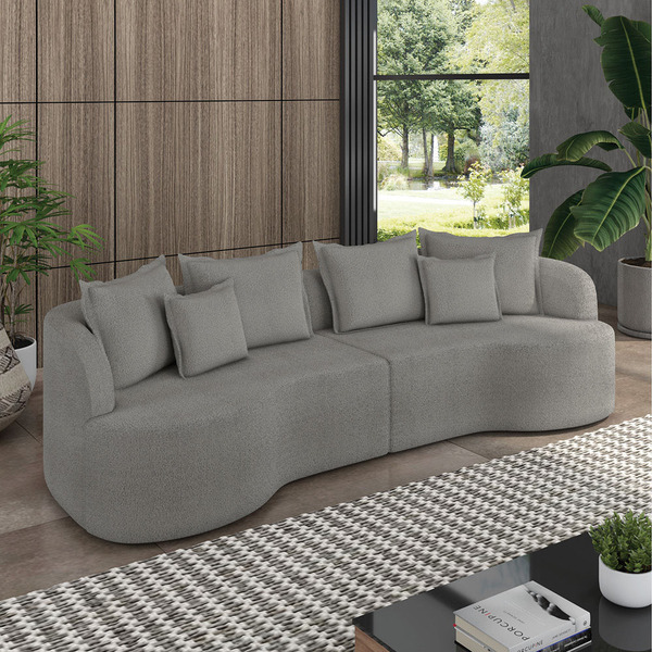 Sofá 4 Lugares Orgânico Living 250cm Mersa Bouclê K01 - D'ros