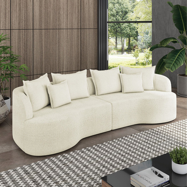 Sofá 4 Lugares Orgânico Living 250cm Mersa Bouclê K01 - D'ros
