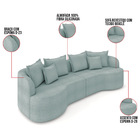 Sofá 4 Lugares Orgânico Living 250cm Mersa Bouclê K01 - D'ros