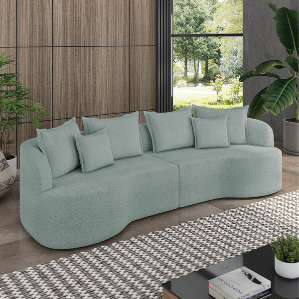 Sofá 4 Lugares Orgânico Living 250cm Mersa Bouclê K01 - D'ros