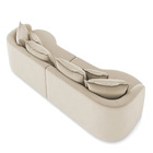 Sofá 4 Lugares Orgânico Living 250cm Mersa Veludo Bege K01 -