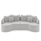 Sofá 4 Lugares Orgânico Living 250cm Mersa Veludo Cinza K01 -