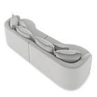 Sofá 4 Lugares Orgânico Living 250cm Mersa Veludo Cinza K01 -