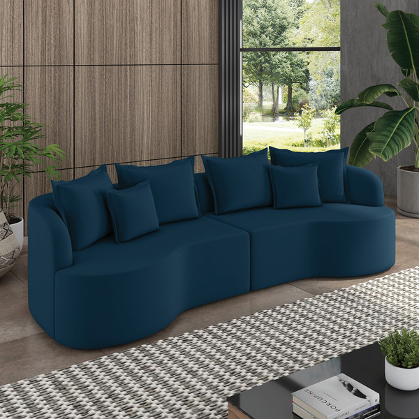 Sofá 4 Lugares Orgânico Living 250cm Mersa Veludo K01 - D'ros