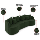 Sofá 4 Lugares Orgânico Living 250cm Mersa Veludo K01 - D'ros