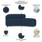 Sofá 4 Lugares Para Sala 220cm Orgânico Wendi Boucle Azul I01