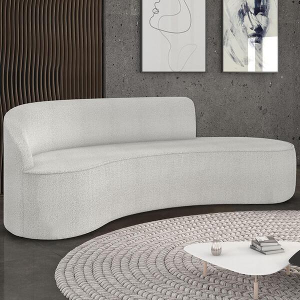 Sofá 4 Lugares Para Sala 220cm Orgânico Wendi Boucle Cinza I0