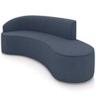 Sofá 4 Lugares Para Sala 220cm Orgânico Wendi Suede Azul Mari