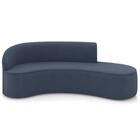 Sofá 4 Lugares Para Sala 220cm Orgânico Wendi Suede Azul Mari