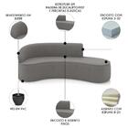 Sofá 4 Lugares Para Sala 220cm Orgânico Wendi Suede Grafite I