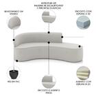 Sofá 4 Lugares Para Sala 220cm Orgânico Wendi Veludo Cinza I0