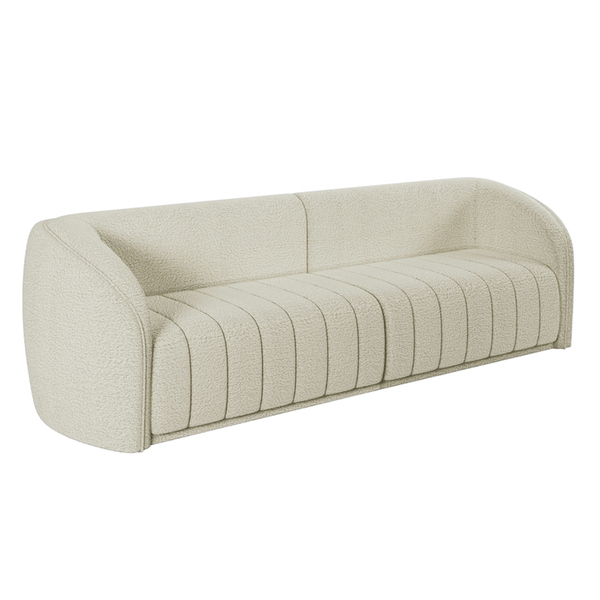 Sofá 4 Lugares Para Sala 252cm Lazio M03 Bouclê Bege Claro -