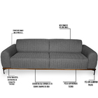 Sofá 4 Lugares Para Sala De Estar Molino 280 Cm D02 Linho Cin