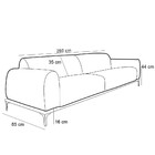 Sofá 4 Lugares Para Sala De Estar Molino 280 Cm D02 Veludo Az