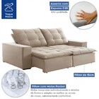 Sofá 4 Lugares Paris Retrátil E Reclinável Super Pilow 230cm