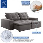 Sofá 4 Lugares Paris Retrátil E Reclinável Super Pilow 230cm