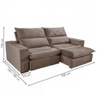 Sofá 4 Lugares Porto Retrátil E Reclinável 250cm Bege Escuro