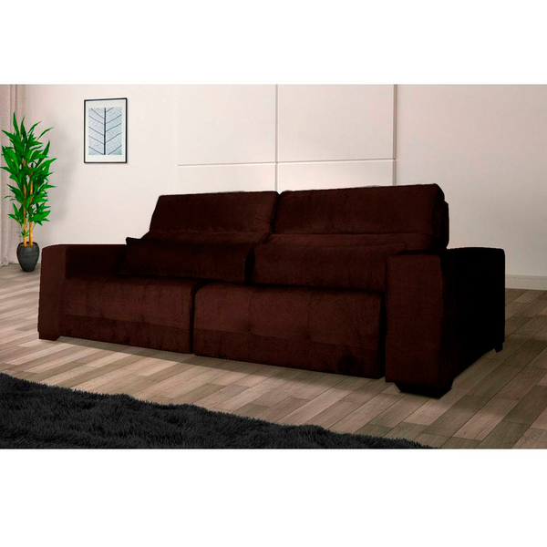 Sofá 4 Lugares Reclinável E Assento Retrátil Mônaco - Chocola