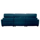 Sofá 4 Lugares Reclinável Elétrico 283cm Honduras Couro Azul