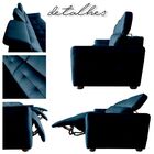 Sofá 4 Lugares Reclinável Elétrico 283cm Honduras Couro Azul