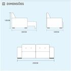 Sofá 4 Lugares Retrátil 2,50m Veludo Elegant Mundial Estofado