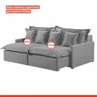 Sofá 4 Lugares Retrátil 254cm Com Almofadas Lisboa