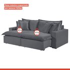 Sofá 4 Lugares Retrátil 280cm Com Almofadas Lisboa