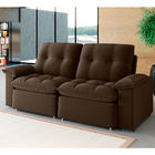 Sofá 4 Lugares Retrátil Bolívia 270 Cm Veludo Marrom Pés Taba
