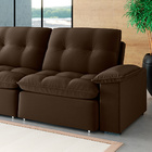 Sofá 4 Lugares Retrátil Bolívia 270 Cm Veludo Marrom Pés Taba