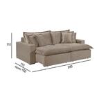 Sofá 4 Lugares Retrátil Com Encosto Fixo Linho M-145 Martins