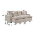 Sofá 4 Lugares Retrátil Com Encosto Fixo Martins M-145 Creme