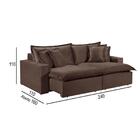 Sofá 4 Lugares Retrátil Com Encosto Fixo Martins M-145 Marrom