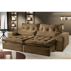 Sofá 4 Lugares Retrátil E Reclinável 2,50 Mts Máximo Suede Ma