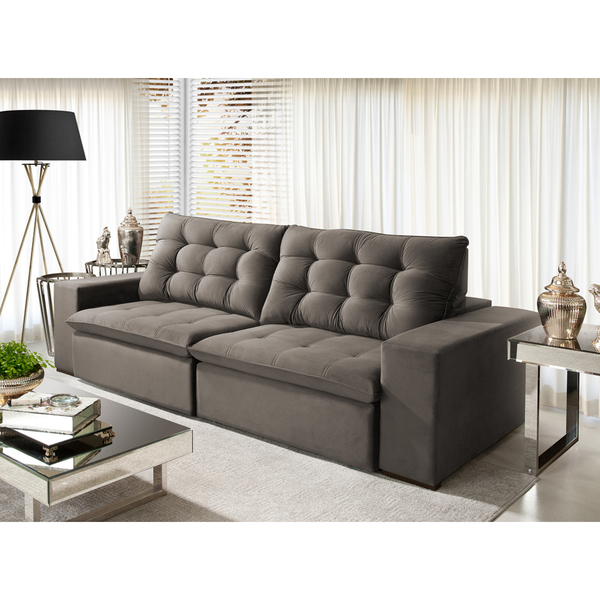 Sofá 4 Lugares Retrátil E Reclinável 2,50m Atlanta - Suede Ci