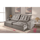 Sofá 4 Lugares Retrátil E Reclinável 2,50m Luana Suede Móveis
