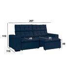 Sofá 4 Lugares Retrátil E Reclinável 207cm Lugano Azul