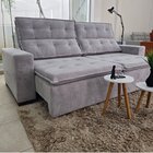 Sofá 4 Lugares Retrátil E Reclinável 207cm Lugano Cinza