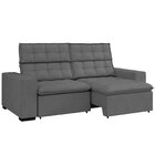 Sofá 4 Lugares Retrátil E Reclinável 207cm Lugano Grafite