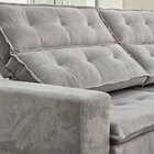 Sofá 4 Lugares Retrátil E Reclinável 250cm Lugano Cinza