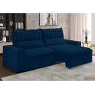 Sofá 4 Lugares Retrátil E Reclinável 250cm New Mali Azul