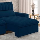 Sofá 4 Lugares Retrátil E Reclinável 250cm New Mali Azul