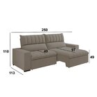 Sofá 4 Lugares Retrátil E Reclinável 250cm New Mali Bege