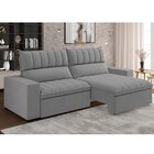 Sofá 4 Lugares Retrátil E Reclinável 250cm New Mali Cinza