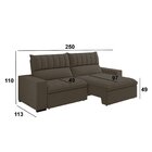 Sofá 4 Lugares Retrátil E Reclinável 250cm New Mali Marrom