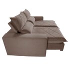 Sofá 4 Lugares Retrátil E Reclinável 250cm Porto  Veludo  Beg