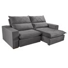 Sofá 4 Lugares Retrátil E Reclinável 250cm Porto  Veludo  Cin