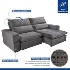 Sofá 4 Lugares Retrátil E Reclinável 250cm Porto  Veludo  Cin